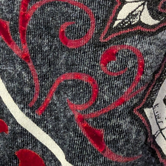 Affliction Live Fast Shirt Red Lettering Distressed Size 2XL - Picture 6 of 16